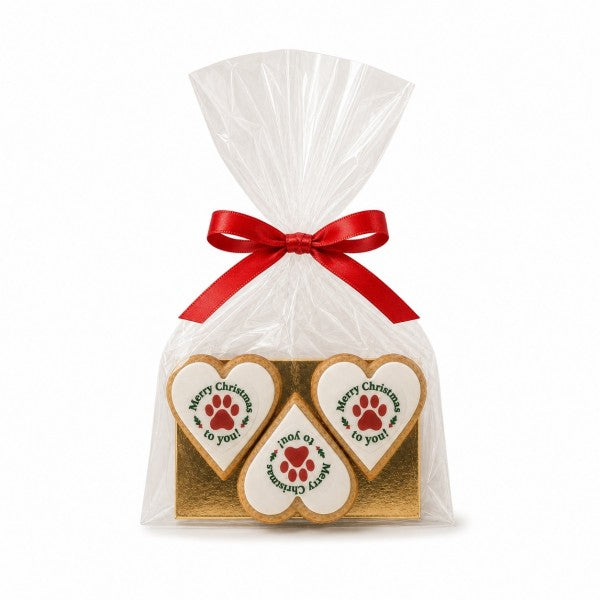 Merry Christmas Hartjes Hondenkoekjes – Zakje 3 Stuks