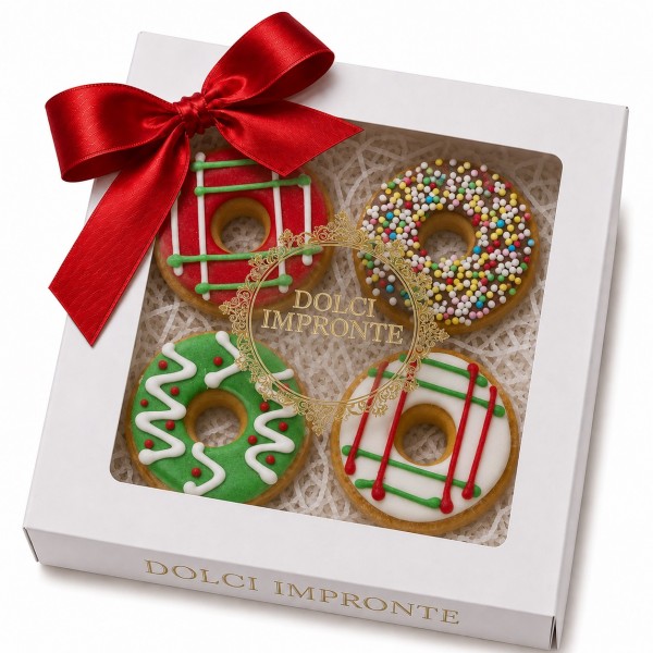 Kerst Mini Donuts voor Honden – Cadeaudoos 4 Stuks