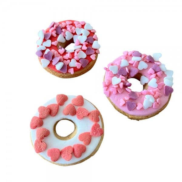Donut Hondenkoekje met Hartjes – Per Stuk