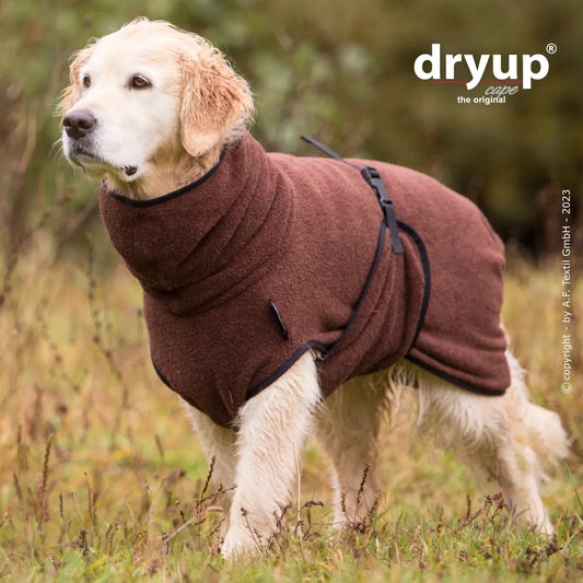 dryup® Cape Hondenbadjas - Bruin maat XS - XXL