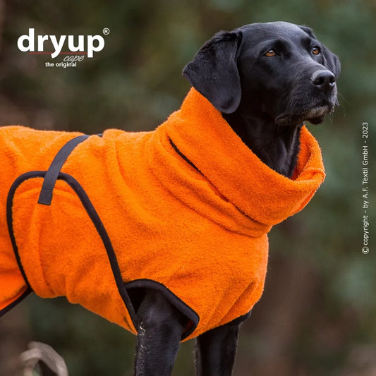 dryup® Cape Hondenbadjas - Clementine (oranje) maat XS - XXL