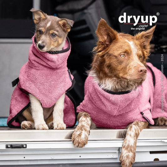 dryup® Cape Hondenbadjas - Rosé maat XS - XXL