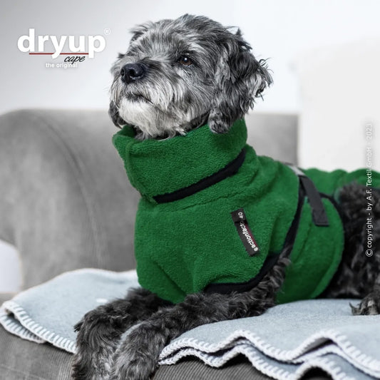 dryup® Cape Mini Hondenbadjas - Donkergroen 30 - 45 cm