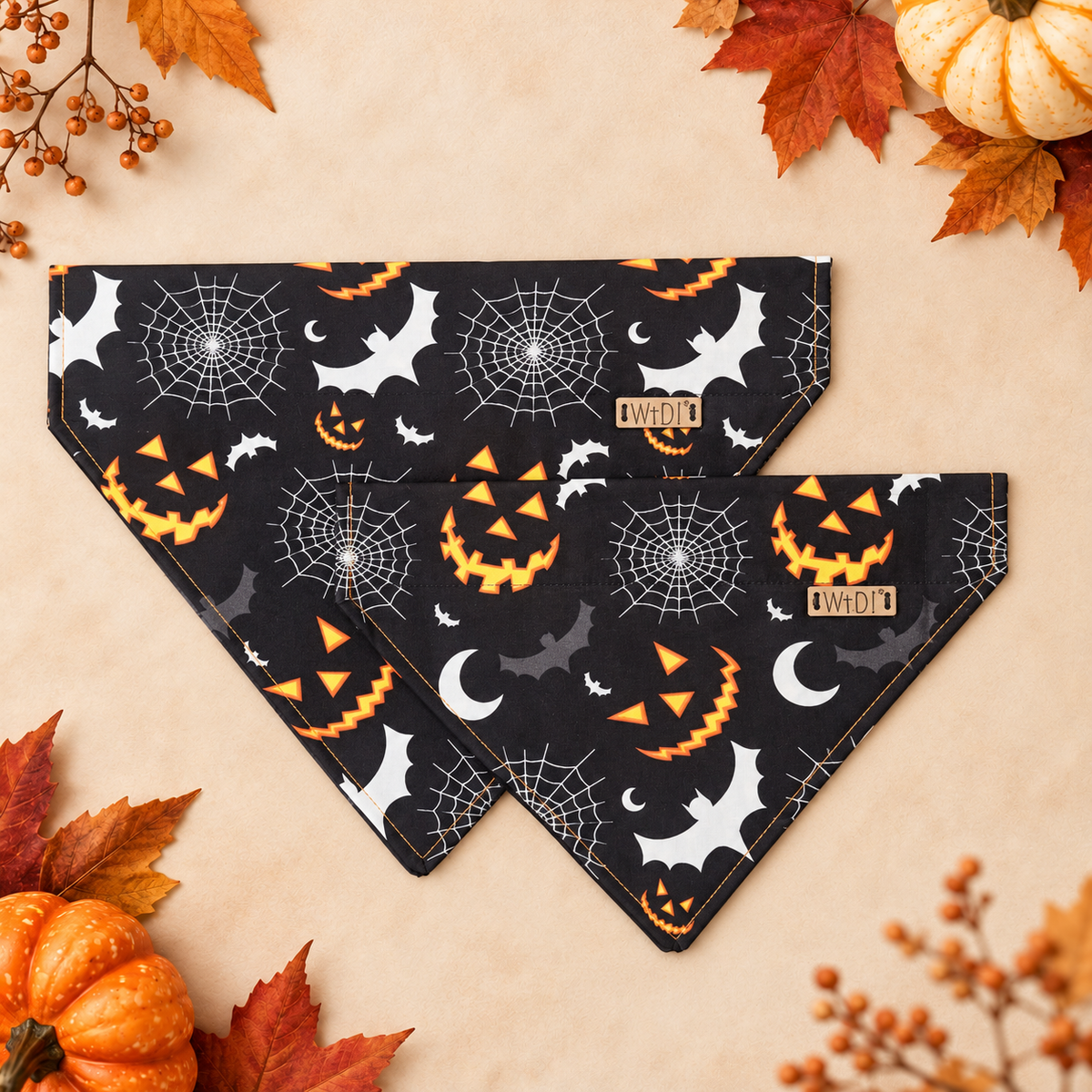 Walk that Dog! Halloween Bandana voor Honden - Zwart