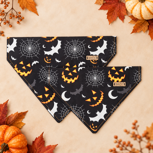 Walk that Dog! Halloween Bandana voor Honden - Zwart