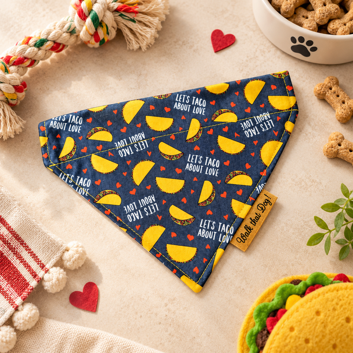 Walk That Dog Let’s Taco About Love – Hondenbandana