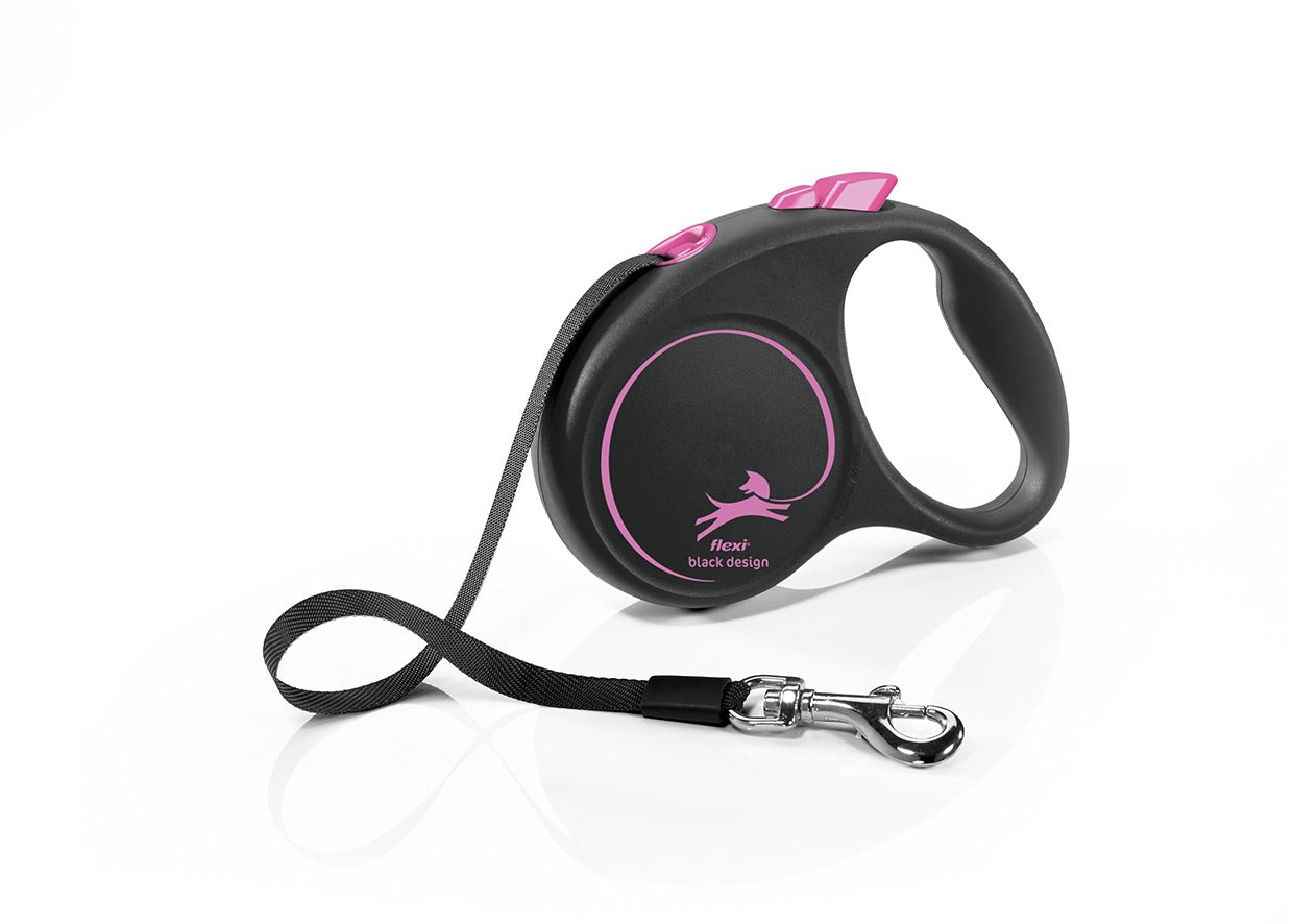 Flexi Black Design Tape 5 m M-maat rollijn voor honden