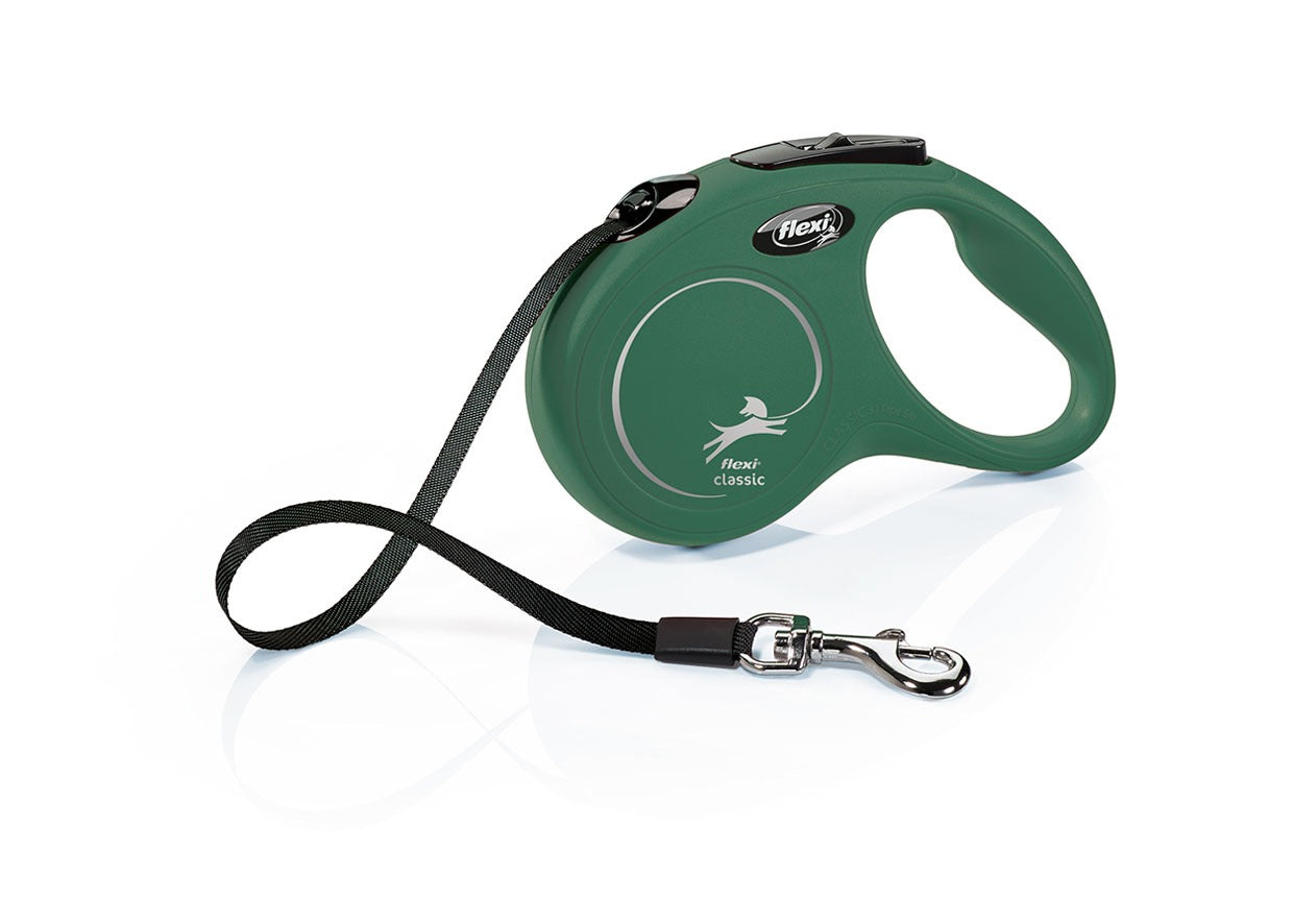 Flexi Classic Tape S 5 m rollijn voor honden tot 15 kg – snap-lijn met tape