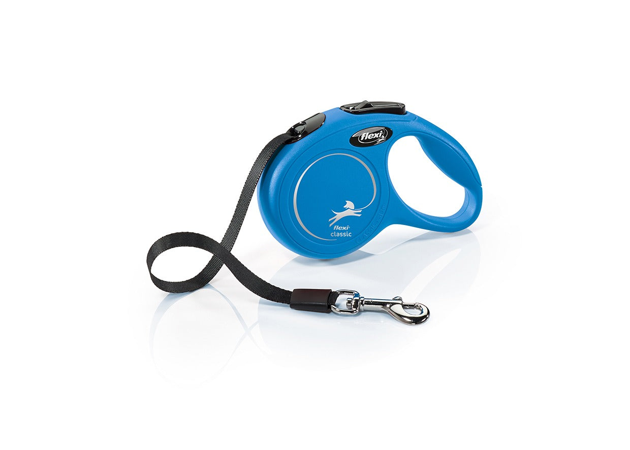 Flexi Classic L Tape 5 m rollijn voor honden tot 50 kg – blauw/rood/zwart