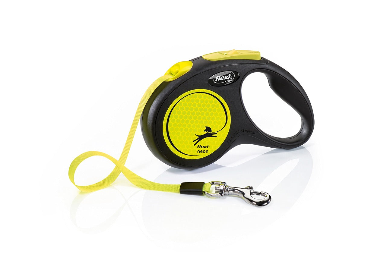 Flexi Neon S Tape 5 m rollijn neon kleur voor honden tot 15 kg