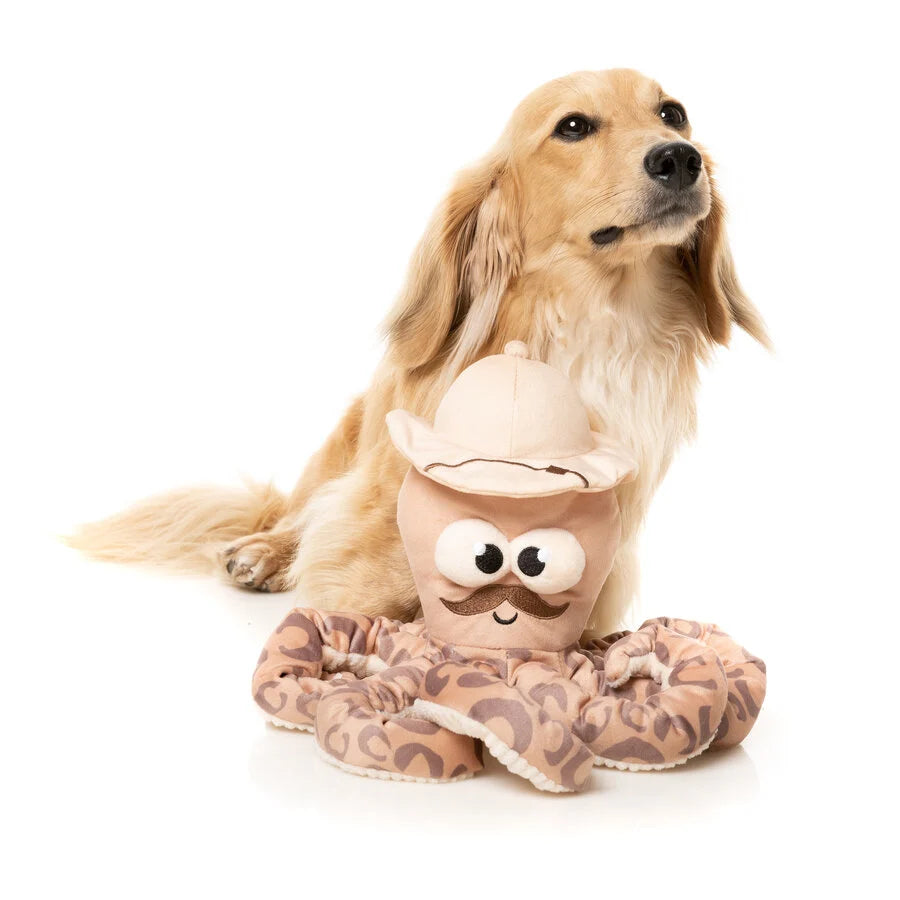 FuzzYard Octo-Pose Sir David Octoborough Hondenspeeltje met Pieper