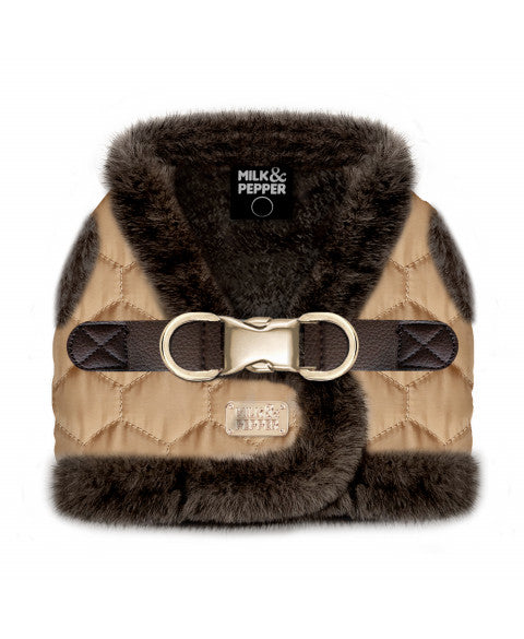 Milk & Pepper Monty hondentuig bruin 26-38 cm op witte achtergrond