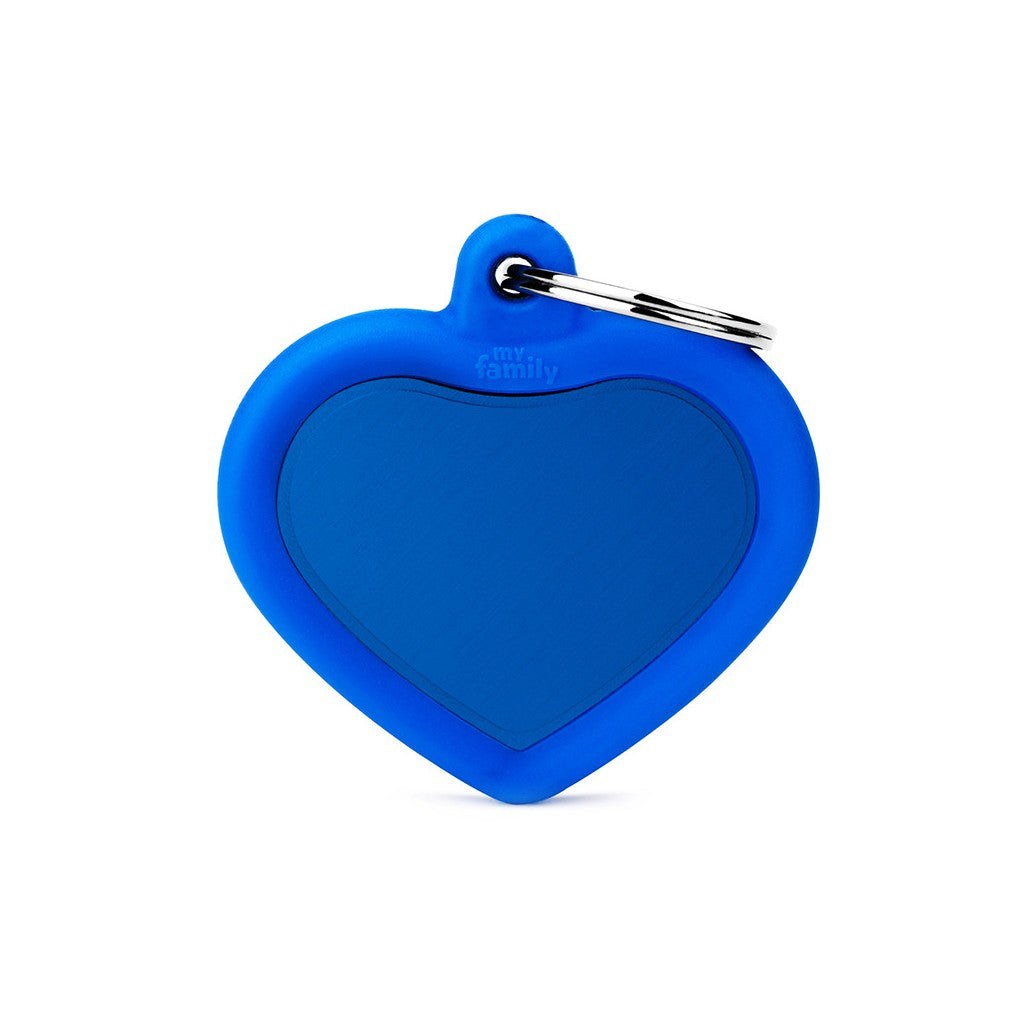 My Family Hondenpenning Blue Aluminum Heart | Gratis Gravure