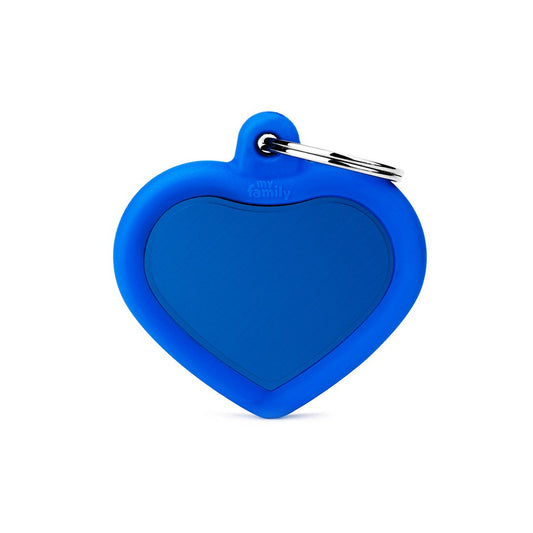 My Family Hondenpenning Blue Aluminum Heart | Gratis Gravure
