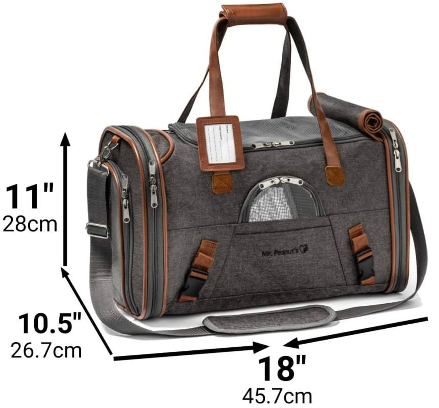 Mr. Peanuts Reis Draagtas Charcoal – Comfort in stijl voor onderweg