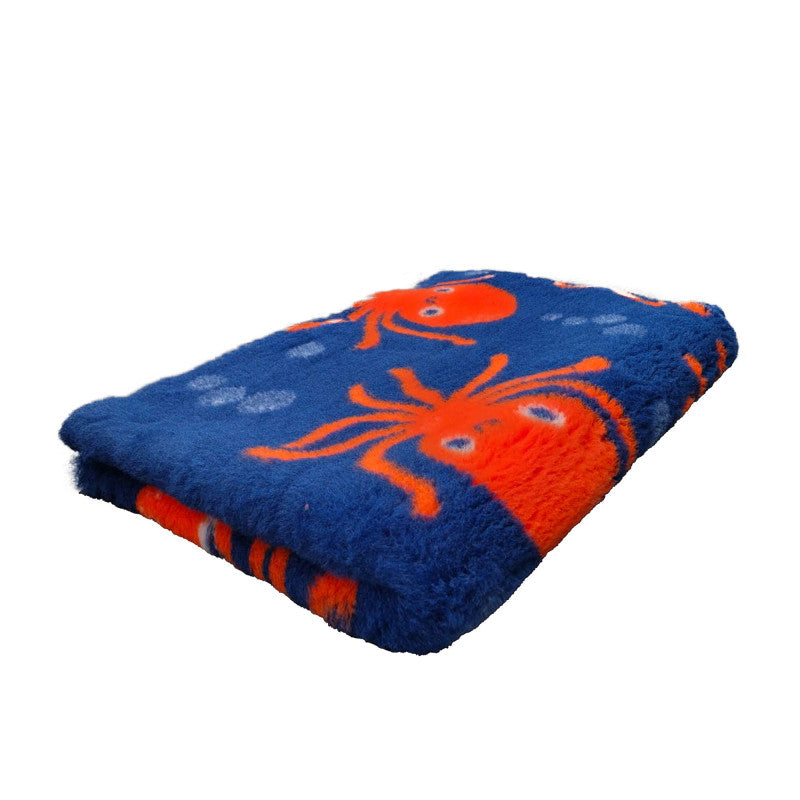 Vetbed Octopus – Oranje met blauw & Ultrazacht comfort