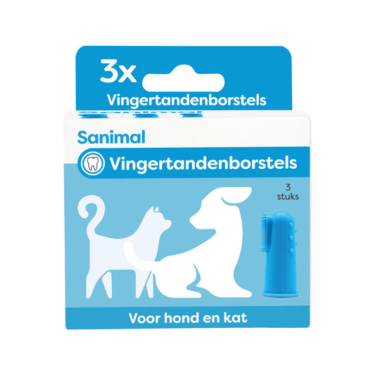 Sanimal vingertandenborstels voor hond en kat productfoto