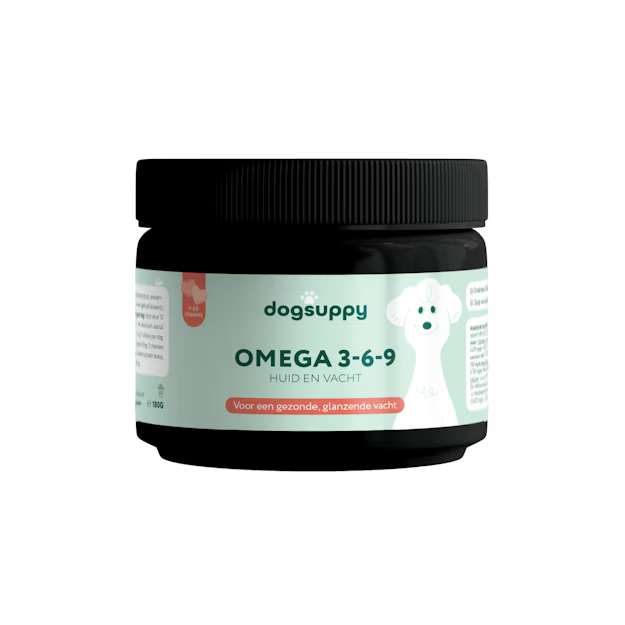 DogSuppy Huid & Vacht Omega 3-6-9 – chewies met visolie voor gezonde huid en glanzende vacht (180 g)