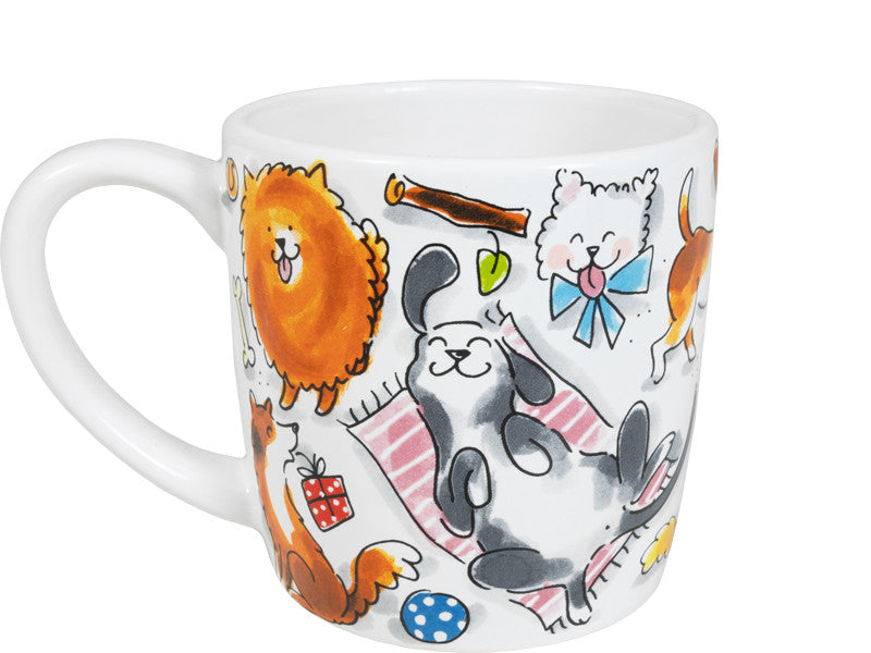 Blond Amsterdam Chunky Mug Dog 0,5L – Grote Cappuccinobeker met Honden & Tekst “I wuff you”