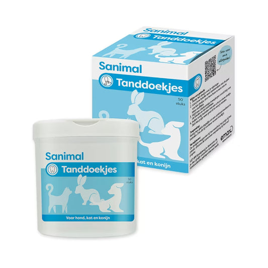 Sanimal Tanddoekjes 50 stuks voor hond kat en konijn