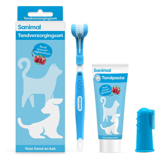 Sanimal tandverzorgingsset voor hond en kat productfoto