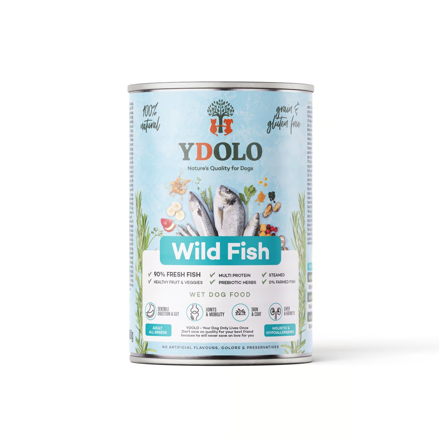 YDOLO Natvoer – Wild Fish (400 g blik)