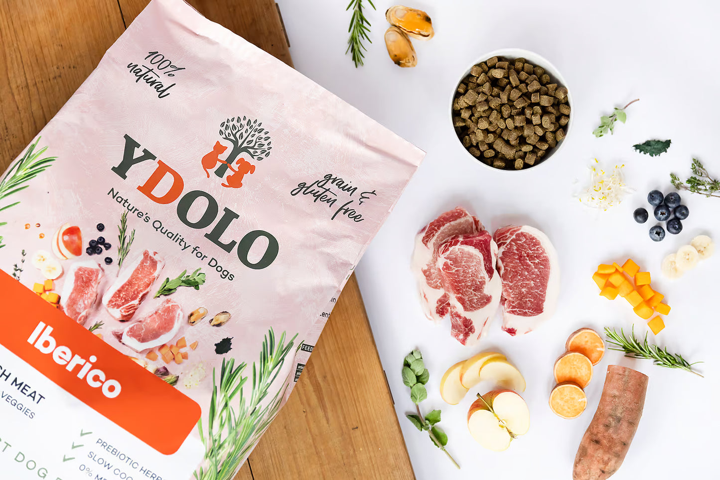 YDOLO Healthy & Pure Iberico – Semi-Moist Drooghondenvoer (2,5 kg & 10 kg)
